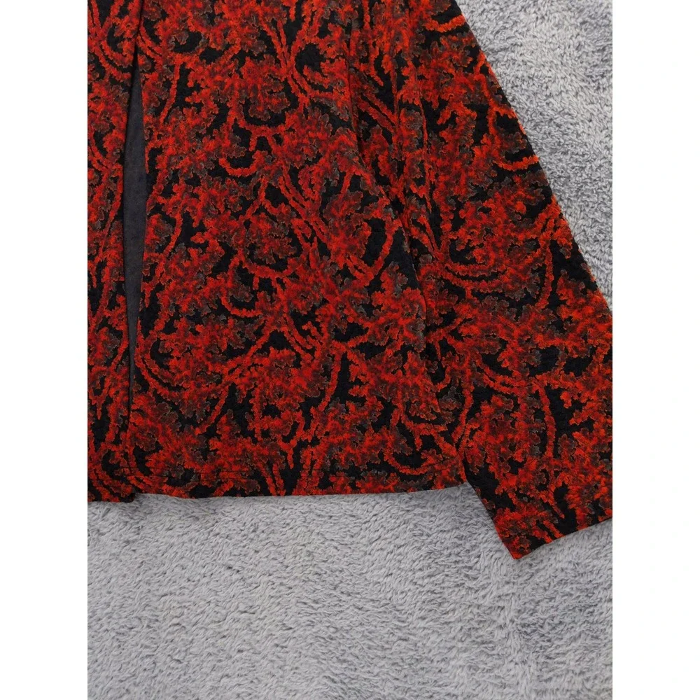 Coldwater Creek Red Floral Tectured Bolero Jacket L‎ Dark Fairy Witchy Goth